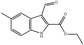 3-ホルミル-5-メチル-1H-インドール-2-カルボン酸エチル 化学構造式