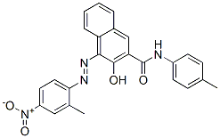 3-hydroxy-4-[(2-methyl-4-nitrophenyl)azo]-N-(p-tolyl)naphthalene-2-carboxamide Struktur