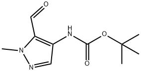 (5-甲酰基-1-甲基-1H-吡唑-4-基)氨基甲酸叔丁酯, 796845-65-3, 结构式
