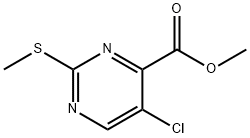 5-クロロ-2-(メチルチオ)-4-ピリミジンカルボン酸メチルエステル 化学構造式