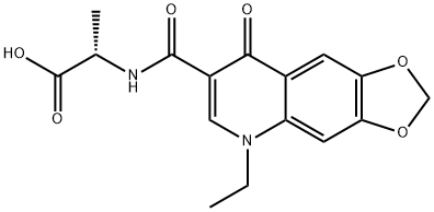 5-Ethyl-8-oxo-5,8-dihydro-1,3-dioxolo(4,5-g)quinoline-7-carboxylic 1-c arboxyethylamide 结构式