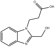 3-[2-(ヒドロキシメチル)-1H-ベンズイミダゾール-1-イル]プロパン酸 化学構造式