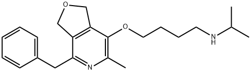 4-[[[1,3-ジヒドロ-6-メチル-4-(フェニルメチル)フロ[3,4-c]ピリジン]-7-イル]オキシ]-N-(1-メチルエチル)-1-ブタンアミン 化学構造式