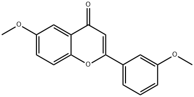 6,3′-ジメトキシフラボン 化学構造式