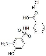 2-[[(3-amino-4-hydroxyphenyl)sulphonyl]amino]benzoic acid hydrochloride Struktur