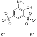dipotassium 5-amino-4-hydroxybenzene-1,3-disulphonate Structure