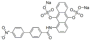disodium 1-[[[4'-nitro[1,1'-biphenyl]-4-yl]carbonyl]amino]anthracene-9,10-diyl disulphate Struktur