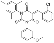 4,6(1H,5H)-Pyrimidinedione, dihydro-5-((2-chlorophenyl)methylene)-1-(3 -methoxyphenyl)-2-thioxo-3-(2,4,6-trimethylphenyl)-|