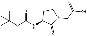 (S)-(3-N-BOC-氨基-2-氧代-吡咯烷-1-基)-乙酸, 79839-26-2, 结构式