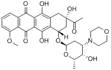 3'-(4-morpholinyl)-3'-deaminodaunorubicin Struktur
