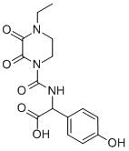 D-(-)-4-乙基-2,3-二氧-1-哌嗪酰胺基对羟基苯乙酸, 79868-75-0, 结构式