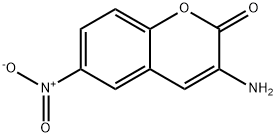 6-ニトロ-3-アミノ-2H-1-ベンゾピラン-2-オン 化学構造式