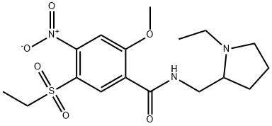 N-[(1-ethyl-2-pyrrolidinyl)methyl]-5-(ethylsulphonyl)-2-methoxy-4-nitrobenzamide  Structure