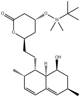 4-(叔丁基二甲基甲硅烷氧基)-6-[2-(8-羟基-2,6-二甲基-1,2,6,7,8,8A-六氢萘)-乙基]-四氢吡喃-2-酮, 79902-31-1, 结构式