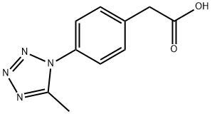 Benzeneacetic acid, 4-(5-methyl-1H-tetrazol-1-yl)- (9CI) 化学構造式