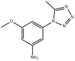 3-甲氧基-5-(5-甲基-1H-四唑-1-基)苯胺, 799262-39-8, 结构式