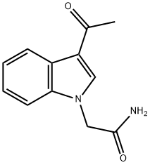 2-(3-アセチル-1H-インドール-1-イル)アセトアミド 化学構造式