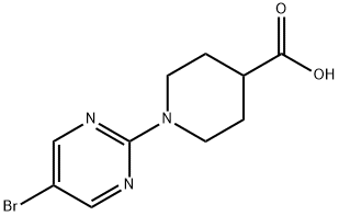 1-(5-BROMOPYRIMIDIN-2-YL)PIPERIDINE-4-CARBOXYLIC ACID,799283-92-4,结构式