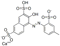 calcium hydrogen 3-hydroxy-4-[(4-methyl-2-sulphonatophenyl)azo]naphthalene-2,7-disulphonate Struktur