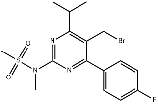 5-(Bromomethyl)-4-(4-fluorophenyl)-6-isopropyl-2-[methyl(methylsulfonyl)amino]pyrimidine Structure
