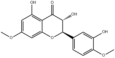 4H-1-Benzopyran-4-one, 2,3-dihydro-3,5-dihydroxy-2-(3-hydroxy-4-methox yphenyl)-7-methoxy-, (2R,3R)- 化学構造式