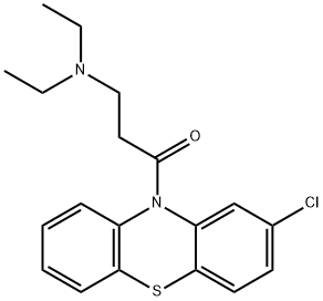 2-クロロ-10-[3-(ジエチルアミノ)-1-オキソプロピル]-10H-フェノチアジン 化学構造式