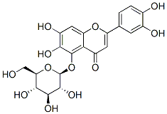4H-1-Benzopyran-4-one, 2-(3,4-dihydroxyphenyl)-5-(beta-D-glucopyranosy loxy)-6,7-dihydroxy- Structure
