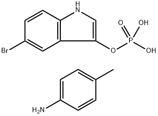5-溴-1H-吲哚-3-醇二氢磷酸酯和 4-甲基苯胺的化合物, 80008-69-1, 结构式