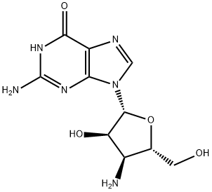 3′-アミノ-3′-デオキシグアノシン 化学構造式