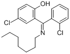 2-(Heptylimino-(2-chlorophenyl)methyl)-4-chlorophenol 结构式