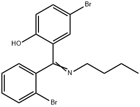 2-(n-Butylimino-(2-bromophenyl)methyl)-4-bromophenol 结构式