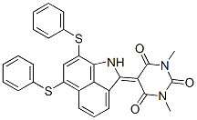 5-[6,8-二(苯基巯基)苯并[CD]吲哚-2(1H)-亚基]-1,3-二甲基-2,4,6(1H,3H,5H)-嘧啶三酮, 80019-21-2, 结构式