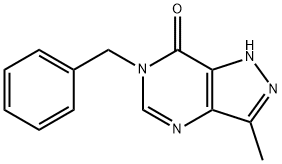 1,6-Dihydro-3-methyl-6-(phenylmethyl)-7H-pyrazolo(4,3-d)pyrimidin-7-on e 结构式