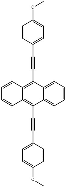 9,10-ジ(p-メトキシフェニルエチニル)アントラセン 化学構造式