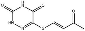 6-(3-oxobut-1-enylsulfanyl)-2H-1,2,4-triazine-3,5-dione Struktur