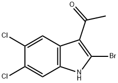 1-(2-BROMO-5,6-DICHLORO-1H-INDOL-3-YL)ETHANONE 化学構造式