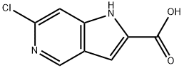 6-クロロ-1H-ピロロ[3,2-C]ピリジン-2-カルボン酸 化学構造式