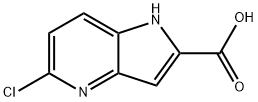 5-クロロ-4-アザインドール-2-カルボン酸 化学構造式