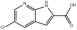 5-クロロ-1H-ピロロ[2,3-B]ピリジン-2-カルボン酸 化学構造式