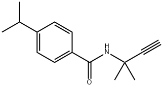4-イソプロピル-N-(1,1-ジメチル-2-プロピニル)ベンズアミド 化学構造式