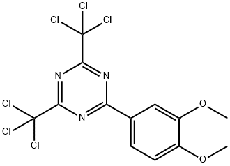 1-(3',4'-DIMETHOXY PHENYL)-3,5-BIS-TRICHLORO-METHYL SYM TRIAZINE Struktur