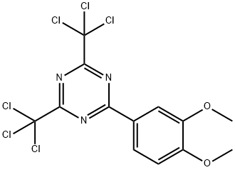 1-(3',4'-DIMETHOXY PHENYL)-3,5-BIS-TRICHLORO-METHYL SYM TRIAZINE Structure