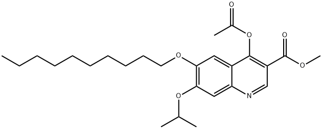 4-acetoxy-6-decyloxy-7-isopropoxy-3-methoxycarbonylquinoline Struktur