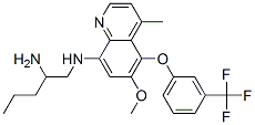 N-[6-methoxy-4-methyl-5-[3-(trifluoromethyl)phenoxy]quinolin-8-yl]pent ane-1,2-diamine Struktur