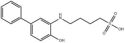 4-ヒドロキシ-3-(4-スルホブチル)アミノビフェニル 化学構造式
