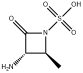 (2S,3S)-3-アミノ-2-メチル-4-オキソ-1-アゼチジンスルホン酸 化学構造式