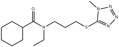 1-Methyl-5-(3-(N-ethyl-N-cyclohexylcarbonylamino)propyl)thio-1,2,3,4-t etrazole Struktur