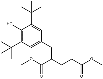 Pentanedioic acid, 2-((3,5-bis(1,1-dimethylethyl)-4-hydroxyphenyl)meth yl)-, dimethyl ester Struktur