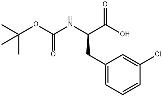 BOC-3-クロロ-D-フェニルアラニン 化学構造式