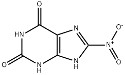 8-硝基-9H-嘌呤-2,6-二醇, 80106-09-8, 结构式